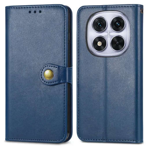 LEATHER BUCKLE Peňaženkový obal pre Xiaomi Redmi Note 15 Pro+ 5G / POCO M8 Pro 5G modrý