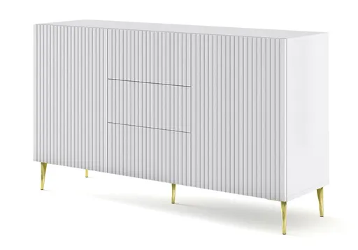 ARTBm Komoda RAVENNA B 2D3S 150 | biela matná Prevedenie: Biela matná  / zlaté nohy