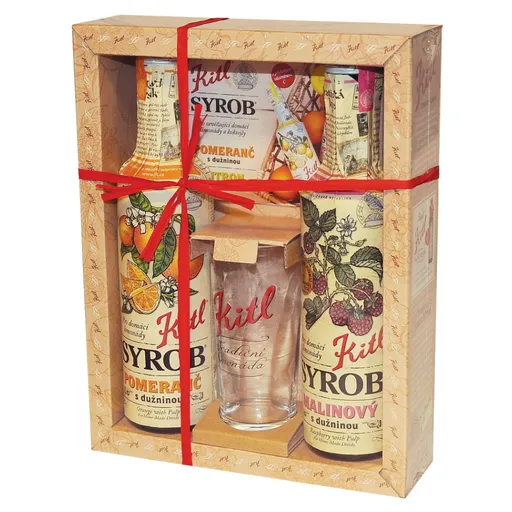 KITL Darčeková kazeta s pohárom pomaranč + malina 2 x 500 ml