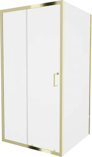 MEXEN/S - Apia sprchovací kút obdĺžnik 90x90, transparent, zlatá 840-090-090-50-00