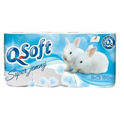 Toaletný papier Q-SOFT 3vrs. 160útržkov 8ks / predaj po balení