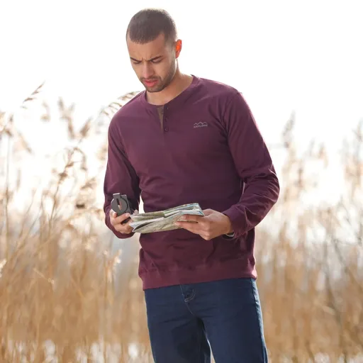 Súprava 2 tričiek Henley s dlhými rukávmi