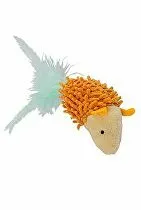 Hračka kočka Myš MAX s rolničkou a peříčky 9cm HipHop