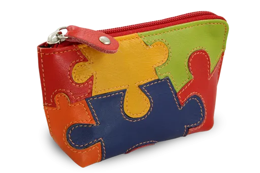 Puzzle kožená zipsová kľúčenka 619-8555-PUZ