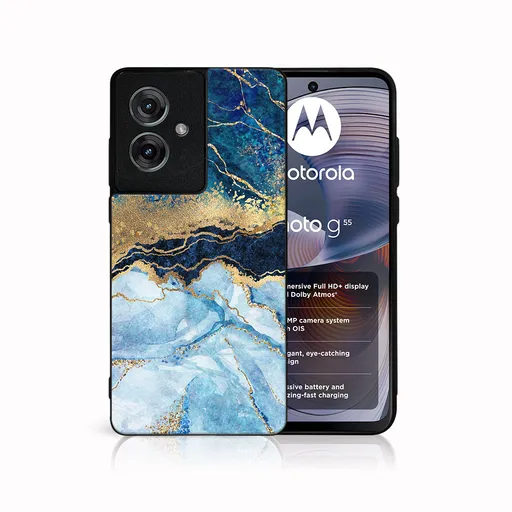 MY ART Ochranný kryt pre Motorola Moto G55 5G BLUE MARBLE (141)