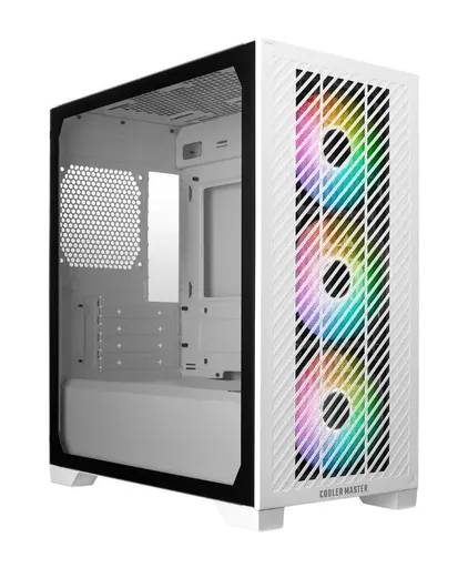 Cooler Master case Elite 301, mATX, Priehľadná bočnica, 3x 120mm ARGB Fan, Biela