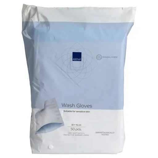 ABENA Umývacia žinka Airlaid s ochrannou PE fóliou 16 x 22 cm 50 kusov