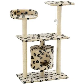 Shumee Hracie odpočívadlo s myškou 70 × 45 × 95 cm béžové s labkami (8718475598220)