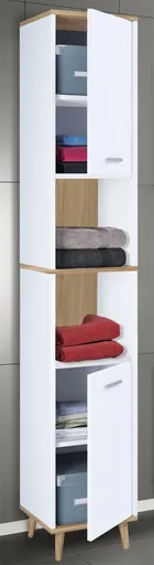 VCM Koupelnová vysoká skříňka Landos, dub medový