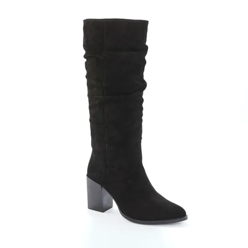 Kožené vysoké čižmy na podpätku