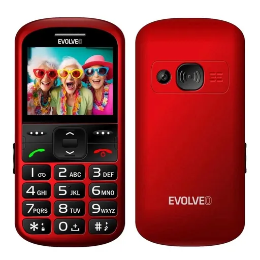 EVOLVEO EasyPhone XS, mobilný telefón pre seniorov, červená
