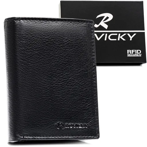 Pánska kožená peňaženka s RFID v čiernej farbe ROVICKY