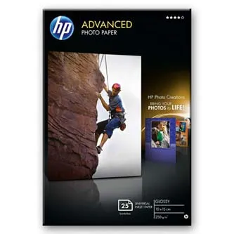 HP Advanced Glossy Photo Paper, Q8691A, foto papier, bez okrajov typ lesklý, zdokonalený typ biely, 10x15cm, 4x6