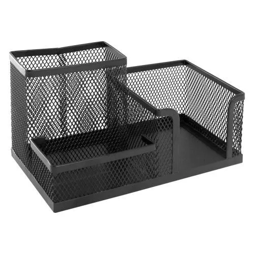 Drôtený organizér na sponky, ceruzky a bločky čierny