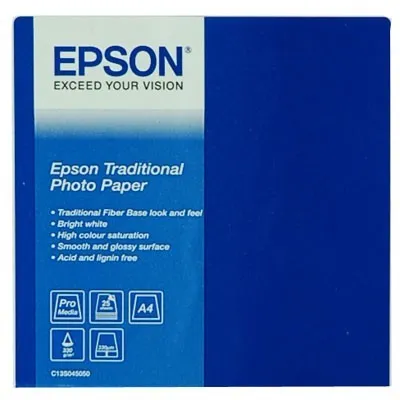 Epson Traditional Photo Paper C13S045050, 330 g/m2, A4, 25ks, saténový, atramentový, biely, foto papier