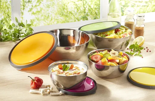 4 nerezové misy + uzávery