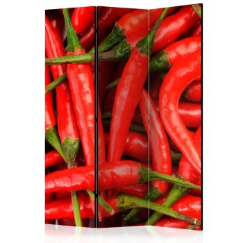 Paraván Chili pepper - background Dekorhome 135x172 cm (3-dielny)