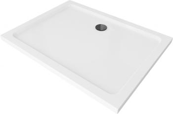 MEXEN/S - Flat sprchová vanička obdĺžniková slim 130 x 100, biela + čierny sifón 40101013B