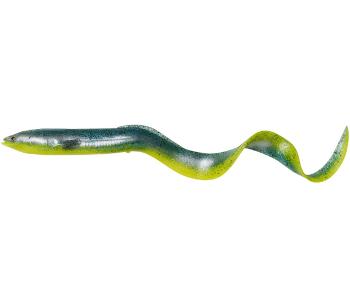 Savage gear gumová nástraha 3d real eel bulk green yellow - 15 cm 12 g