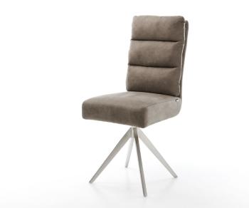 Otočná stolička Pela-Flex taupe vintage krížová základňa štvorcová