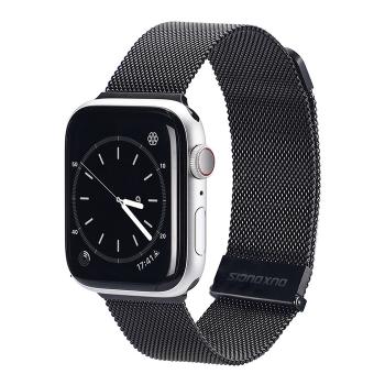 DUX MILANESE Kovový remienok pre Apple Watch SE / SE 2022 / SE 2023 (44mm) čierny