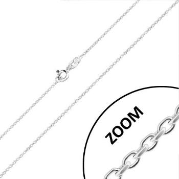 Strieborná 925 retiazka - okrúhle očká so zrezanými ligotavými hranami, 1,1 mm