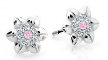 Cutie Jewellery Krásne detské náušnice z bieleho zlata C2202-30-X-2 ružová