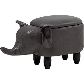 Tmavosivá BELIANI slon z umelej kože ELEPHANT (beliani_121624)