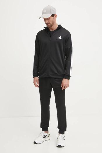 Tepláková súprava adidas 3S FT TT TS pánska, čierna farba, JC5375