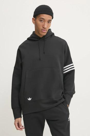Mikina adidas Originals Neuclassics pánska, čierna farba, s kapucňou, s nášivkou, JC9937