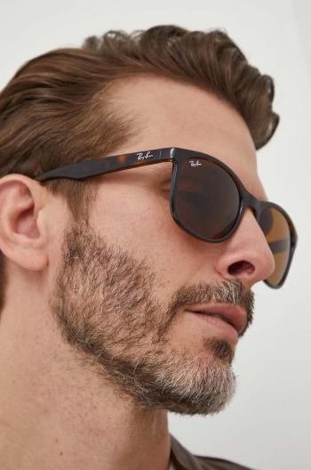 Slnečné okuliare Ray-Ban pánske, hnedá farba, 0RB4374