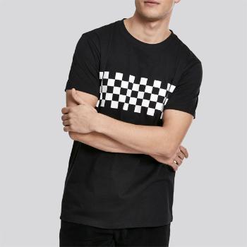 Urban Classics Check?Panel Tee black/white - L