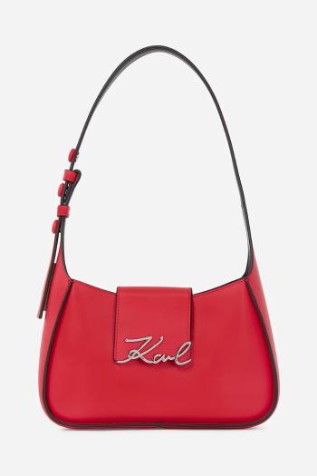 Kožená kabelka Karl Lagerfeld červená farba, A1W30149
