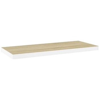 Shumee plávajúca nástenná dub a biela 80×23,5×3,8 cm MDF, 326579