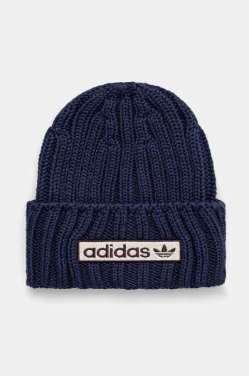 Bavlnená čiapka adidas Originals tmavomodrá farba, z tenkej pleteniny, bavlnená, IY4109