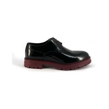 Duca Di Morrone  Italo - Leather Black/Burgundy  Nízka obuv do mesta Čierna