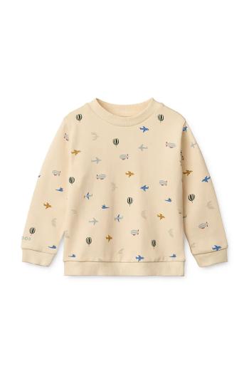 Detská bavlnená mikina Liewood Thora Printed Sweatshirt béžová farba, vzorovaná, LW19862