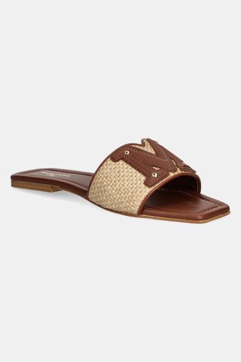 Šľapky Guess RAMADA RAFIA SLIDE dámske, hnedá farba, 5GGZ39 7329A