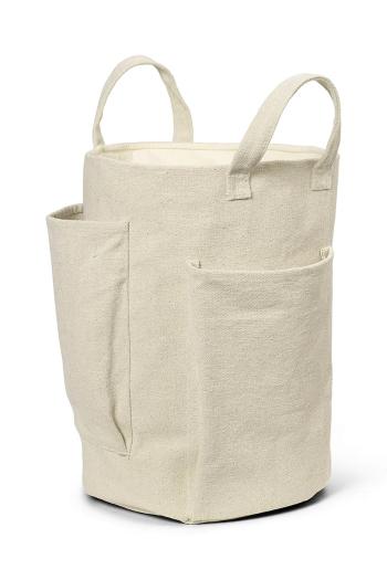 Úložný kôš ferm LIVING Pocket Storage Bag béžová farba