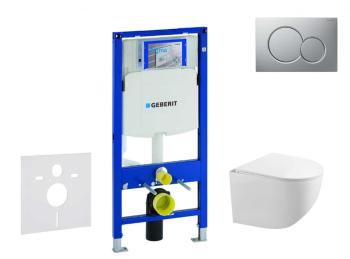 GEBERIT - Duofix Set predstenovej inštalácie, klozetu Gaia a dosky softclose, tlačidlo Sigma01, lakovaný matný chróm SANI11CA1129