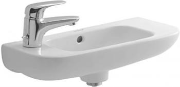 DURAVIT - D-Code Umývadielko, 50x22 cm, s prepadom, s otvorom na batériu vľavo, biela 07065000092