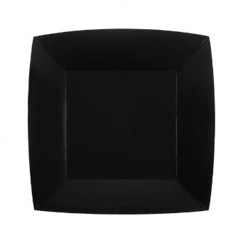 Santex Papierové taniere štvorcové - jednofarebné 18 x 18 cm Barva: Čierna
