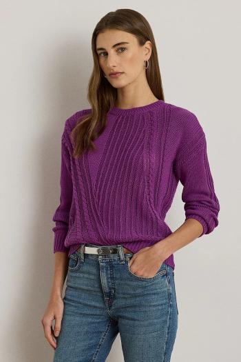 Bavlnený sveter Lauren Ralph Lauren fialová farba, 200971433