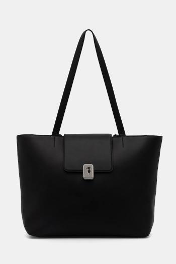 Kožená kabelka Trussardi čierna farba, Z605E005982N