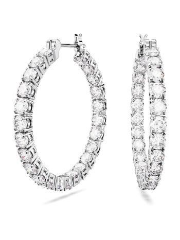 Swarovski Fülbevalók 'Matrix'  ezüst / átlátszó