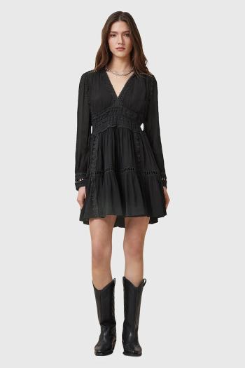 Šaty AllSaints XANTHE čierna farba, mini, áčkový strih, W213DC
