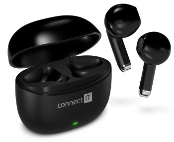 CONNECT IT True Wireless SonicBass slúchadlá do uší s mikrofónom, ČIERNA
