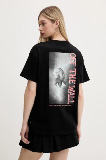 Bavlnené tričko Vans dámske, čierna farba, VN000MCFBLK1