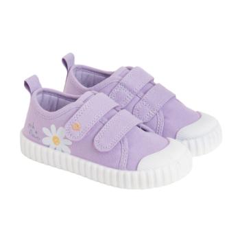 Tenisky na suchý zip s kytičkou -světle fialové - 18 LIGHT VIOLET