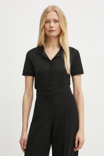 Polo tričko Patrizia Pepe dámske, čierna farba, 8K0279 K128